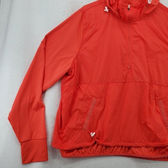 AVIA Shirt Women's Long Sleeve 1/4 Zip Hooded Pullover w/ Toggles Orange XL - Picture 4 of 12